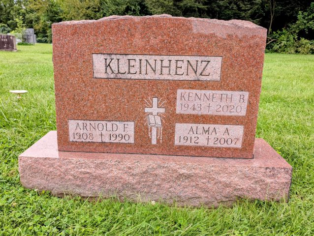Arnold Kleinhenz Grave ~ Saint Joseph Cemetery Lockbourne, Franklin County, Ohio ~ Date: August 19, 2026 ~ Source: Andy Niekamp